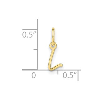 10K Yellow Gold Upper case Letter L Initial Charm