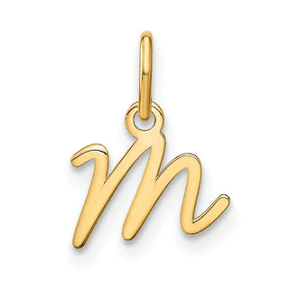 10K Yellow Gold Upper case Letter M Initial Charm
