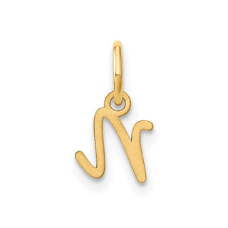 10K Yellow Gold Upper case Letter N Initial Charm