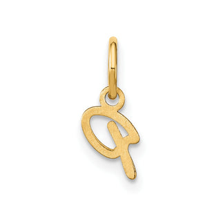 10K Yellow Gold Upper case Letter P Initial Charm