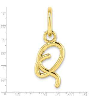10K Yellow Gold Upper case Letter Q Initial Charm