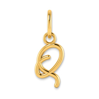 10K Yellow Gold Upper case Letter Q Initial Charm