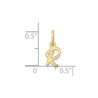 10K Yellow Gold Upper case Letter R Initial Charm