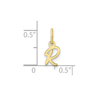 10K Yellow Gold Upper case Letter R Initial Charm