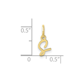 10K Yellow Gold Upper case Letter S Initial Charm