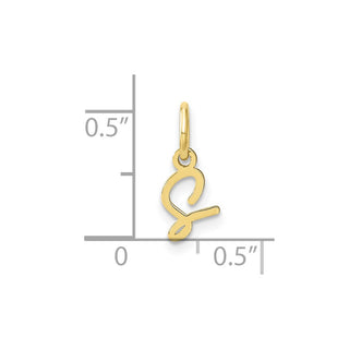 10K Yellow Gold Upper case Letter S Initial Charm