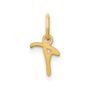 10K Yellow Gold Upper case Letter T Initial Charm