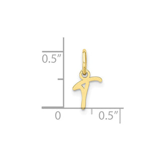 10K Yellow Gold Upper case Letter T Initial Charm