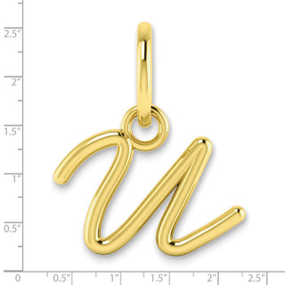 10K Yellow Gold Upper case Letter U Initial Charm
