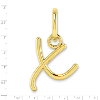 10K Yellow Gold Upper case Letter X Initial Charm