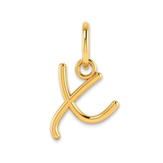 10K Yellow Gold Upper case Letter X Initial Charm