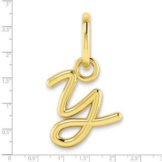 10K Yellow Gold Upper case Letter Y Initial Charm