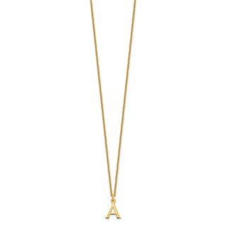 18" 10K Yellow Gold Cutout Letter A Initial Necklace
