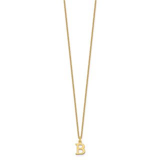 18" 10K Yellow Gold Cutout Letter B Initial Necklace