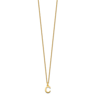 18" 10K Yellow Gold Cutout Letter C Initial Necklace