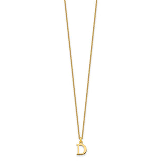 18" 10K Yellow Gold Cutout Letter D Initial Necklace