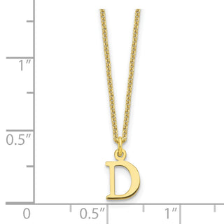 18" 10K Yellow Gold Cutout Letter D Initial Necklace