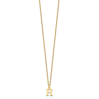 18" 10K Yellow Gold Cutout Letter H Initial Necklace