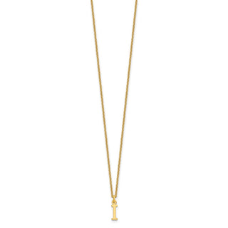 18" 10K Yellow Gold Cutout Letter I Initial Necklace