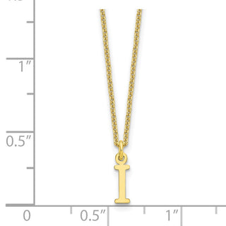 18" 10K Yellow Gold Cutout Letter I Initial Necklace