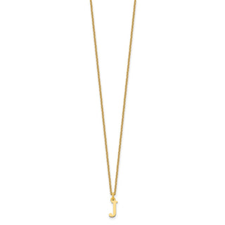18" 10K Yellow Gold Cutout Letter J Initial Necklace