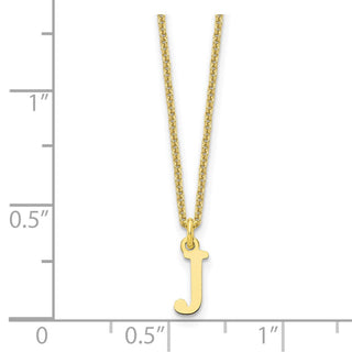 18" 10K Yellow Gold Cutout Letter J Initial Necklace