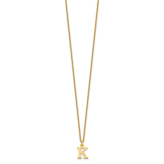 18" 10K Yellow Gold Cutout Letter K Initial Necklace
