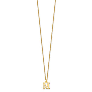 18" 10K Yellow Gold Cutout Letter M Initial Necklace