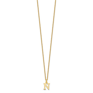 18" 10K Yellow Gold Cutout Letter N Initial Necklace