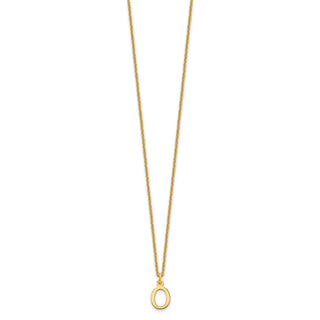 18" 10K Yellow Gold Cutout Letter O Initial Necklace