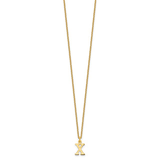 18" 10K Yellow Gold Cutout Letter X Initial Necklace