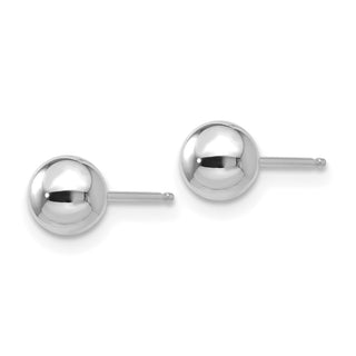 10k White Gold Polished 5mm Ball Stud Earrings