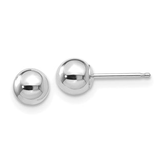 10k White Gold Polished 5mm Ball Stud Earrings