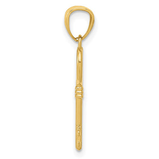 10K Yellow Gold Polished Heart Key Charm