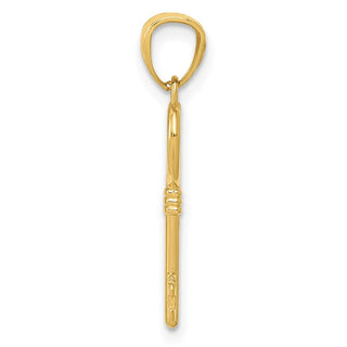 10K Yellow Gold Polished Heart Key Charm