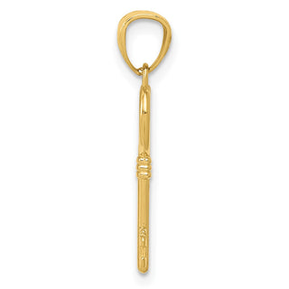 10K Yellow Gold Polished Heart Key Charm