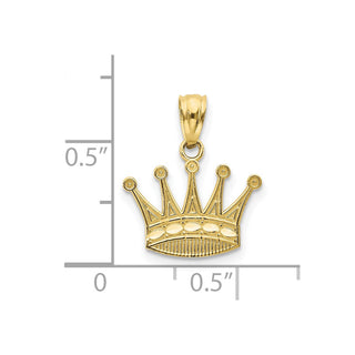 10K Yellow Gold Crown Pendant