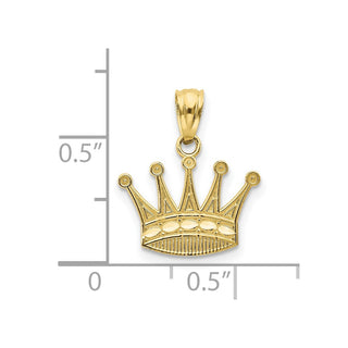 10K Yellow Gold Crown Pendant