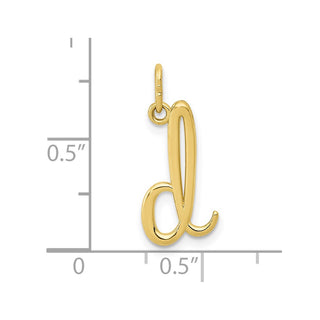 10k Yellow Gold Letter d Initial Charm