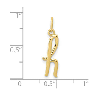 10k Yellow Gold Letter h Initial Charm