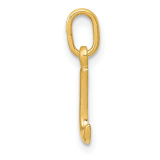 10k Yellow Gold Letter i Initial Charm