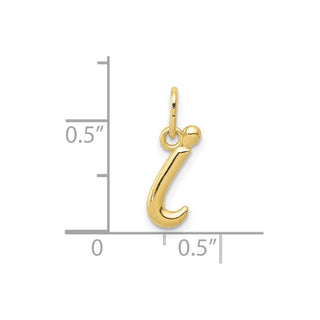 10k Yellow Gold Letter i Initial Charm