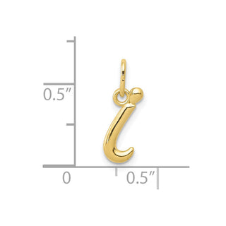 10k Yellow Gold Letter i Initial Charm