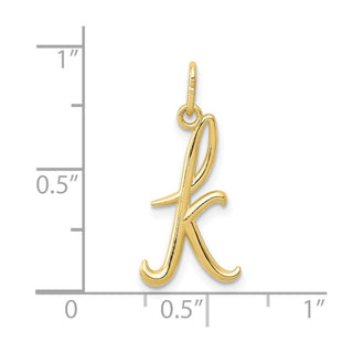 10k Yellow Gold Letter k Initial Charm