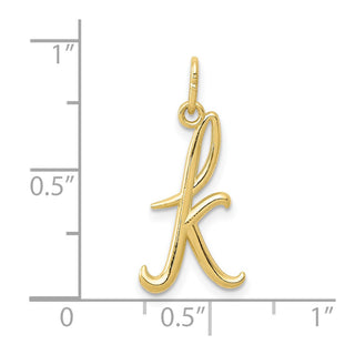 10k Yellow Gold Letter k Initial Charm