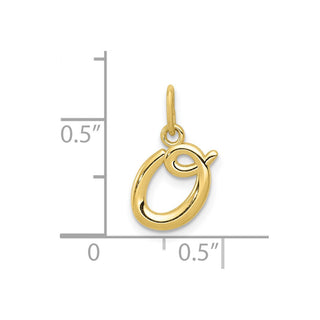 10k Yellow Gold Letter o Initial Charm