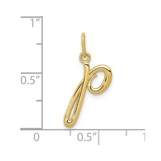 10k Yellow Gold Letter p Initial Charm