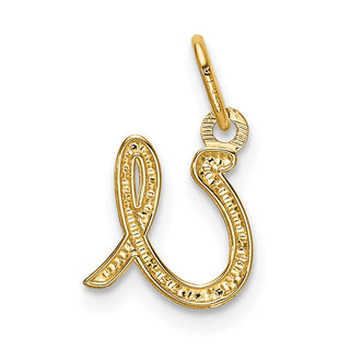 10k Yellow Gold Letter u Initial Charm