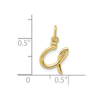 10k Yellow Gold Letter u Initial Charm
