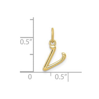 10k Yellow Gold Letter v Initial Charm
